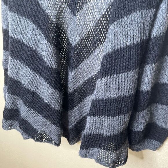 Lucky Brand Sweater Women's XS/S Gray Striped Open Front Cardigan Alpaca Blend - Picture 4 of 10